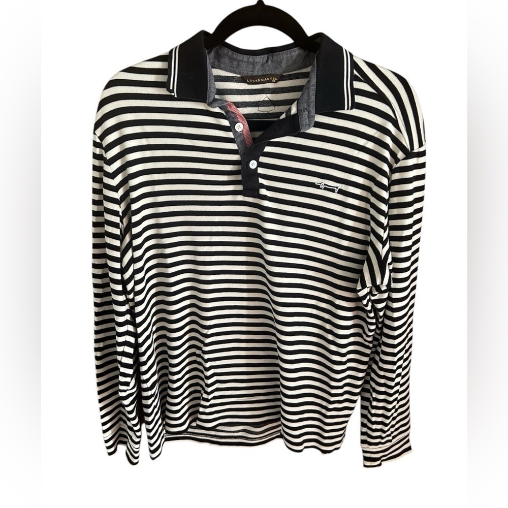 Louis Castle striped Rugby long sleeve polo golf shirt size 110 - XL